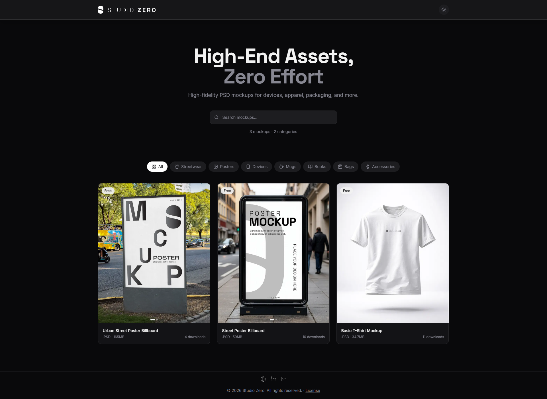 Studio Zero Dark Mode Browse