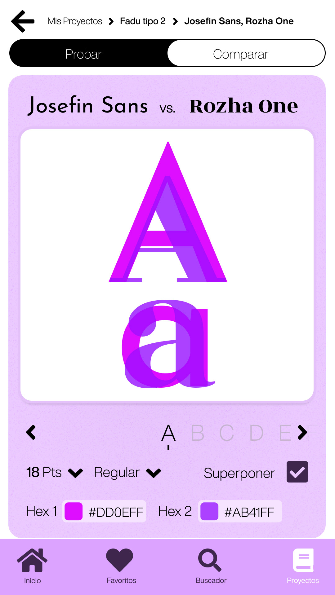 Comparison — overlay mode