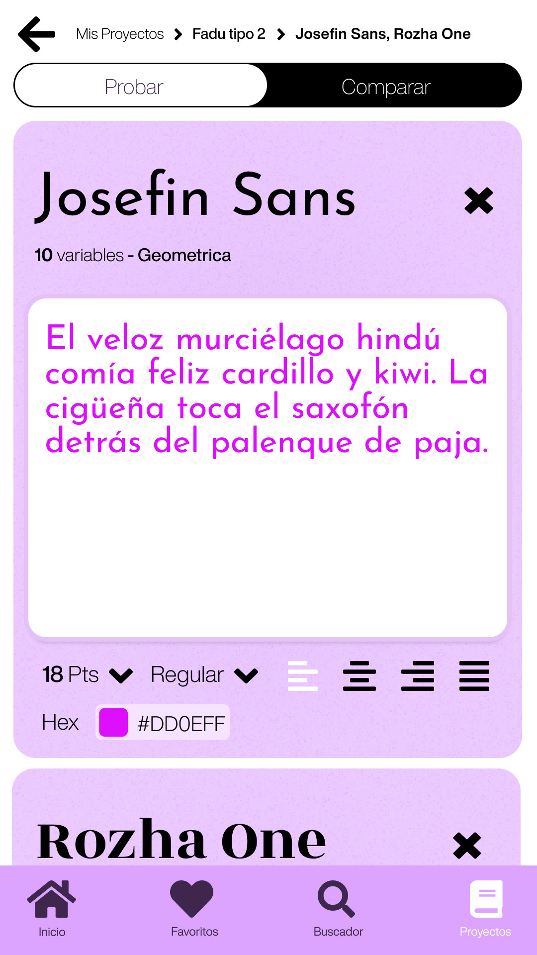 Font testing — live preview